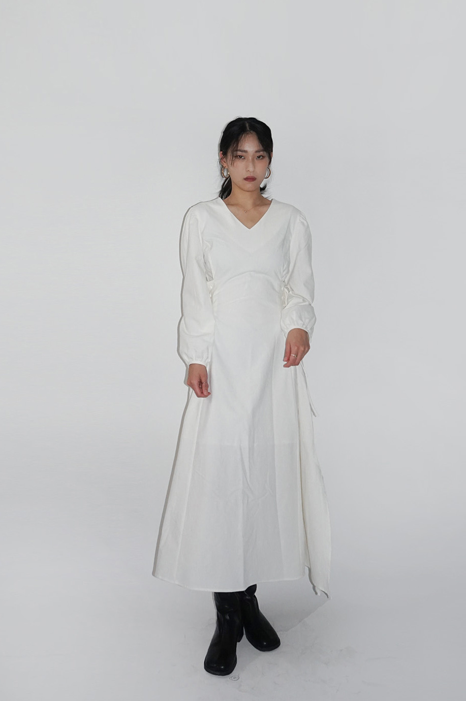 SIDE STRING DRESS [ White ]